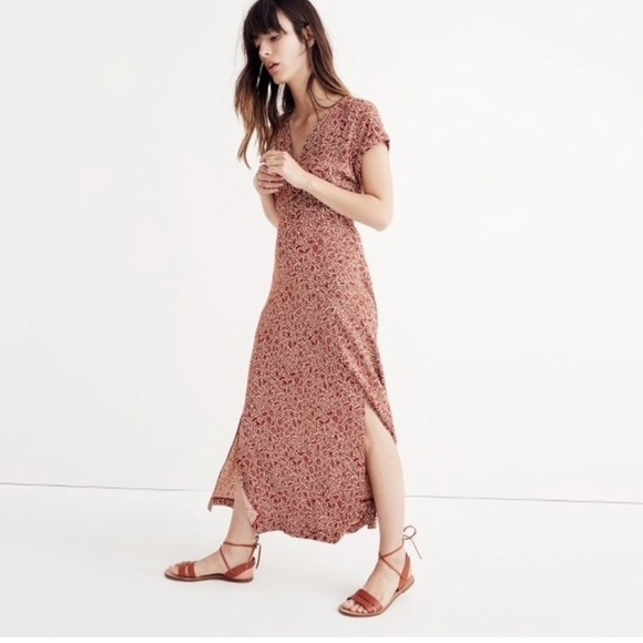 Madewell Dresses & Skirts - Madewell Deep V Maxi Dress in Woodcut Floral